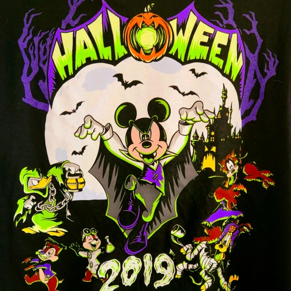 Disney Other - Disney Halloween Mickey Tee Glow in Dark 2019 New